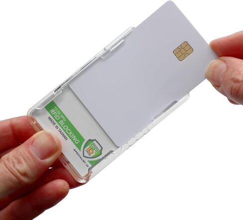SPECIALIST ID RFID Blocking Badge Holder - Secure 2 Card Holder for Government, HSPD-12, CAC, TWIC, PIV, Smart Cards - Durable Hard Plastic, Dual Sided, RFID Badge Protection (Clear) in Saudi Arabia