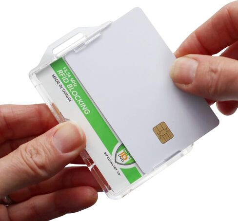 SPECIALIST ID RFID Blocking Badge Holder - Secure 2 Card Holder for Government, HSPD-12, CAC, TWIC, PIV, Smart Cards - Durable Hard Plastic, Dual Sided, RFID Badge Protection (Clear) in Saudi Arabia