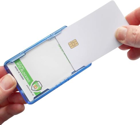 SPECIALIST ID RFID Blocking Badge Holder - Secure 2 Card Holder for Government, HSPD-12, CAC, TWIC, PIV, Smart Cards - Durable Hard Plastic, Dual Sided, RFID Badge Protection (Clear) in Saudi Arabia