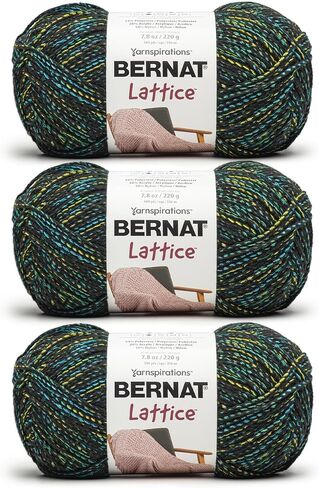 Bernat Lattice - 3 Pack of 389 Yards/7.8 oz Blacklight 54% Polyester 28% Acrylic 18% Nylon Yarn in Saudi Arabia