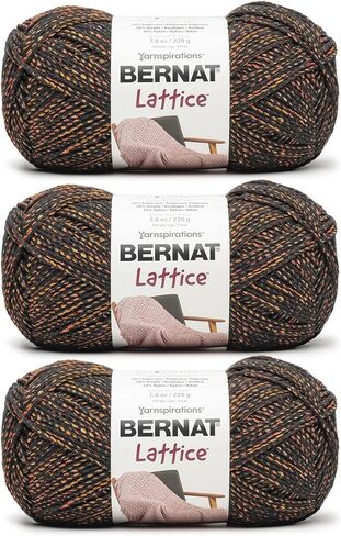 Bernat Lattice - 3 Pack of 389 Yards/7.8 oz Blacklight 54% Polyester 28% Acrylic 18% Nylon Yarn in Saudi Arabia