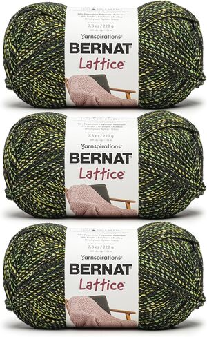 Bernat Lattice - 3 Pack of 389 Yards/7.8 oz Blacklight 54% Polyester 28% Acrylic 18% Nylon Yarn in Saudi Arabia