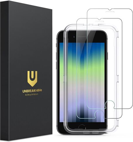 UNBREAKcable Screen Protector for iPhone 11/iPhone XR [2-Pack], Double Shatterproof Tempered Glass [Easy Installation Frame] [9H Hardness] [99.99% HD Clear] [Bubble Free] for iPhone 6.1 Inch in Kuwait