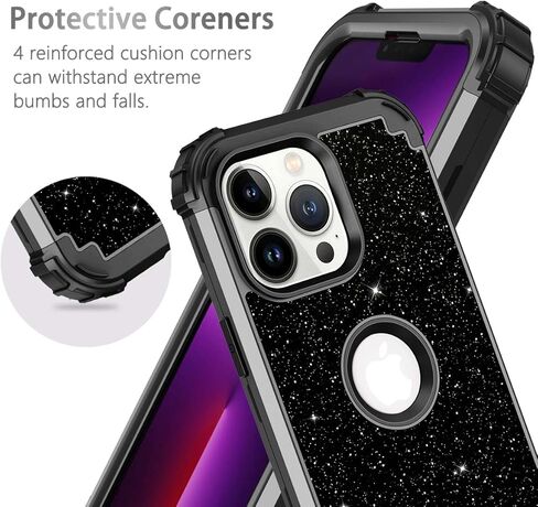 حافظة LONTECT لهاتف iPhone 11 لامعة لامعة بلينغ 3 في 1 حافظة حماية متينة لكامل الجسم مقاومة للصدمات لهاتف Apple iPhone 11 مع 2 واقي شاشة + 2 واقي عدسة الكاميرا، ذهبي وردي لامع in Kuwait