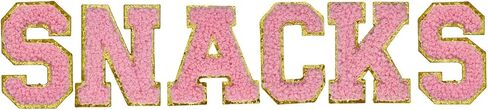 2.16" Pink Chenille Letter Patches, Self Adhesive Letters for Clothing, Stick on Letters for Cosmetic Bags Travel Bags Backpacks (Dance) in Kuwait