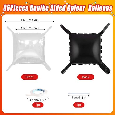 36 Pcs Black and White Square Foil Balloon Wall Backdrop Double Sided Race Car Checkered Balloons Backdrop Tunnel Arch Kit Mylar Square Balloons for Race Car Birthday Party Decorations in Saudi Arabia