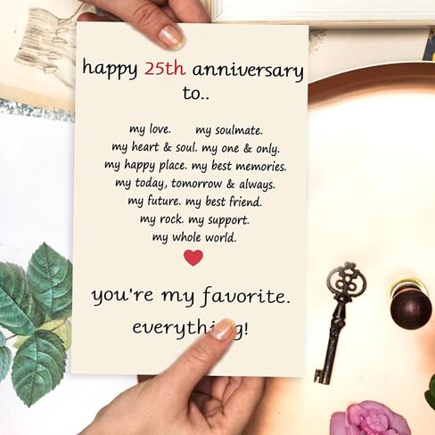 25 Year Anniversary Day Gifts for Him Her, Funny 25th Anniversary Cards for Couple Husband Wife, Sweet Twenty-five Wedding Aday Gifts Ideas Men Women in Saudi Arabia