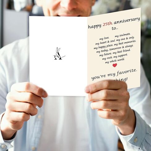 25 Year Anniversary Day Gifts for Him Her, Funny 25th Anniversary Cards for Couple Husband Wife, Sweet Twenty-five Wedding Aday Gifts Ideas Men Women in Saudi Arabia