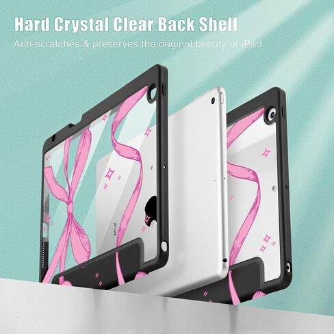 Tuiklol for iPad 10.2 case 2021 Gen 9th Release Built in Pencil Holder - Trifold Stand-Auto Wake/Sleep TPU Protection Stand Clear Back Cover for 2020 2019 [8th/7th] Case, Moon and Star in Saudi Arabia