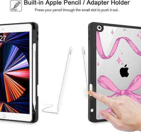 Tuiklol for iPad 10.2 case 2021 Gen 9th Release Built in Pencil Holder - Trifold Stand-Auto Wake/Sleep TPU Protection Stand Clear Back Cover for 2020 2019 [8th/7th] Case, Moon and Star in Saudi Arabia