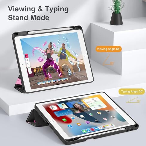 Tuiklol for iPad 10.2 case 2021 Gen 9th Release Built in Pencil Holder - Trifold Stand-Auto Wake/Sleep TPU Protection Stand Clear Back Cover for 2020 2019 [8th/7th] Case, Moon and Star in Saudi Arabia