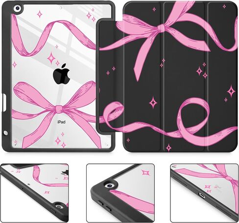 Tuiklol for iPad 10.2 case 2021 Gen 9th Release Built in Pencil Holder - Trifold Stand-Auto Wake/Sleep TPU Protection Stand Clear Back Cover for 2020 2019 [8th/7th] Case, Moon and Star in Saudi Arabia