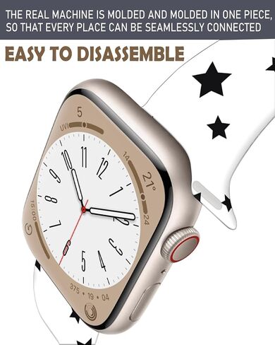Cute Sport Watch Bands Compatible With Apple Watch Band 38mm 40mm 41mm for Women Men, Adjustable Soft Silicone Replacement Smartwatch Wristband for iWatch Series 7 6 5 4 3 2 1 SE(Beige) in Kuwait