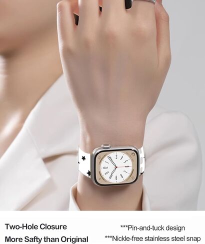Cute Sport Watch Bands Compatible With Apple Watch Band 38mm 40mm 41mm for Women Men, Adjustable Soft Silicone Replacement Smartwatch Wristband for iWatch Series 7 6 5 4 3 2 1 SE(Beige) in Kuwait