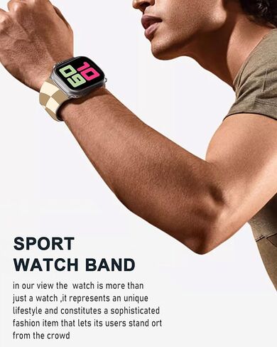 أحزمة ساعة رياضية لطيفة متوافقة مع سوار ساعة Apple 38 مم 40 مم 41 مم للنساء والرجال، سوار معصم بديل من السيليكون الناعم القابل للتعديل لسلسلة iWatch 7 6 5 4 3 2 1 SE (بيج) in Kuwait