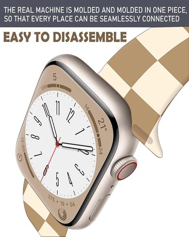 أحزمة ساعة رياضية لطيفة متوافقة مع سوار ساعة Apple 38 مم 40 مم 41 مم للنساء والرجال، سوار معصم بديل من السيليكون الناعم القابل للتعديل لسلسلة iWatch 7 6 5 4 3 2 1 SE (بيج) in Kuwait