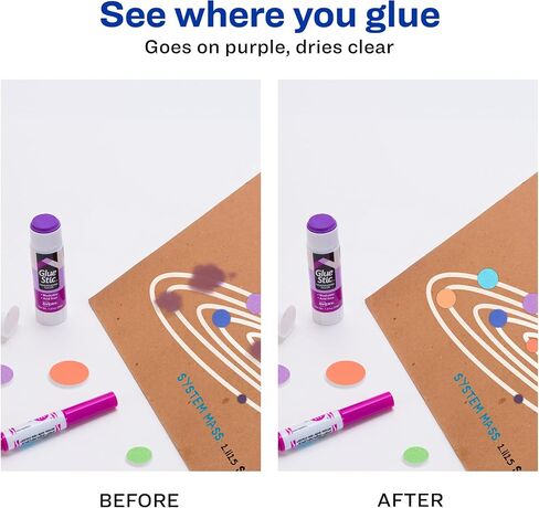 Avery Glue Stick Disappearing Purple, Washable, Permanent, 6 Per Pack, 2 Packs, 12 Total (98071) in Saudi Arabia