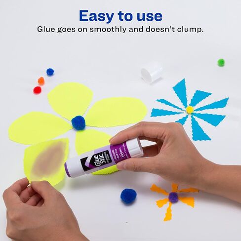 Avery Glue Stick Disappearing Purple, Washable, Permanent, 6 Per Pack, 2 Packs, 12 Total (98071) in Saudi Arabia
