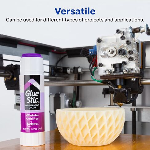 Avery Glue Stick Disappearing Purple, Washable, Permanent, 6 Per Pack, 2 Packs, 12 Total (98071) in Saudi Arabia