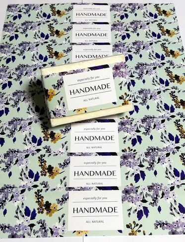 Wrap Paper Tape for Homemade Soap Bar Handmade Products 20pcs (Horizontal - Mint Floral) in Kuwait