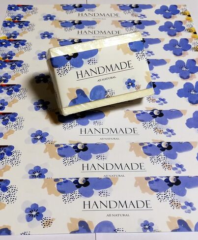 Wrap Paper Tape for Homemade Soap Bar Handmade Products 20pcs (Horizontal - Mint Floral) in Kuwait
