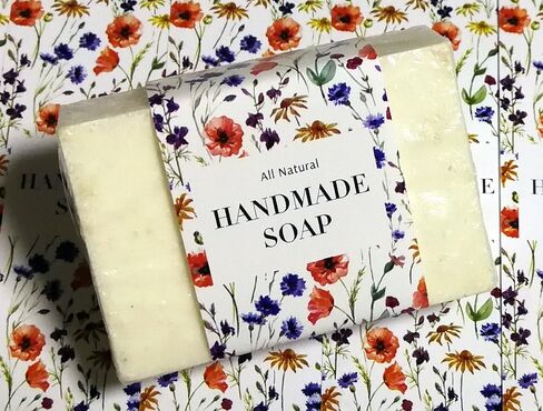Wrap Paper Tape for Homemade Soap Bar Handmade Products 20pcs (Horizontal - Mint Floral) in Kuwait