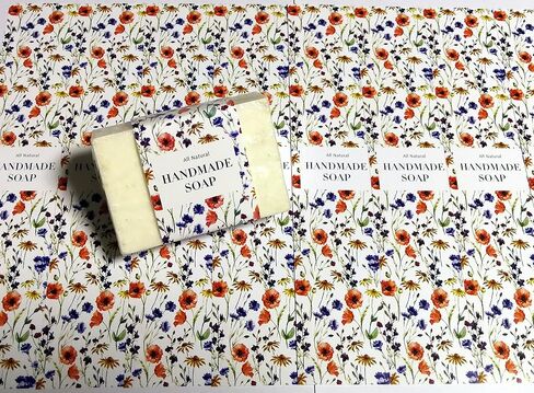 Wrap Paper Tape for Homemade Soap Bar Handmade Products 20pcs (Horizontal - Mint Floral) in Kuwait