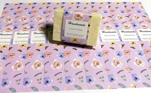 Wrap Paper Tape for Homemade Soap Bar Handmade Products 20pcs (Horizontal - Mint Floral) in Kuwait