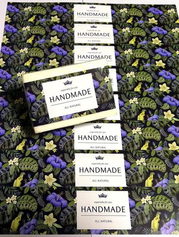 Wrap Paper Tape for Homemade Soap Bar Handmade Products 20pcs (Horizontal - Mint Floral) in Kuwait