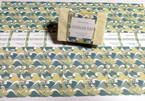Wrap Paper Tape for Homemade Soap Bar Handmade Products 20pcs (Horizontal - Mint Floral) in Kuwait