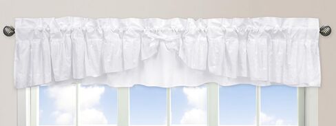 Sweet Jojo Designs Boho Bohemian Window Treatment Valance - Blush Pink and White Farmhouse Shabby Chic Designer Modern Minimalist Ruffle Tassel Fringe Macrame Cotton in Kuwait