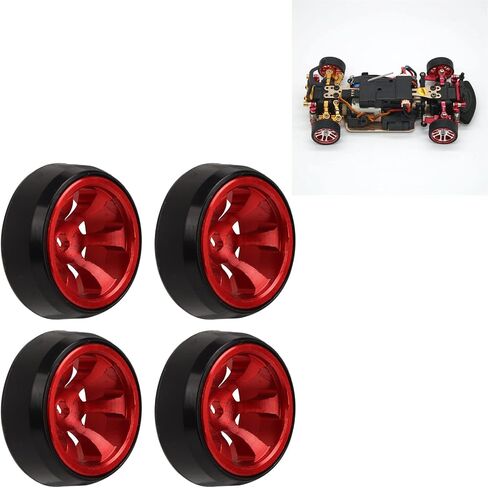 4 PCS RC Drift Tire Aluminum Alloy Tires Replacement Parts for WLtoys K989 1/28 RC Car 44954 RC Car Drift Tire () in Saudi Arabia