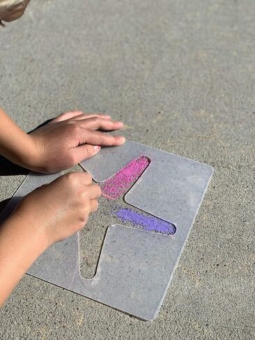 Chalk Stencil Set | Chalk Figures Large Opening And Durable Plastic Sidewalk Chalk Stencil For Outside And Inside Art Creations (Transparent Ocean) in Saudi Arabia