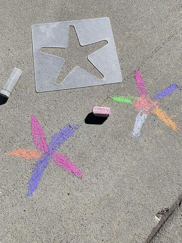Chalk Stencil Set | Chalk Figures Large Opening And Durable Plastic Sidewalk Chalk Stencil For Outside And Inside Art Creations (Transparent Ocean) in Saudi Arabia