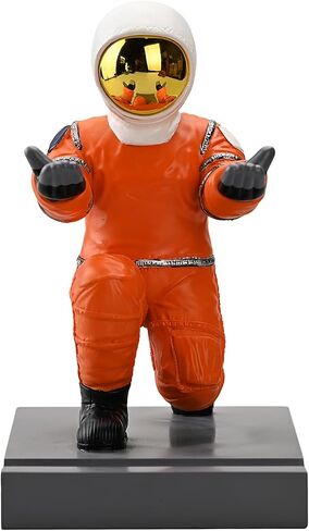 Astronaut Resin Pen Holder, Mobile Phone Stand, Device Stand, Desk Organizer Decorative Pen Holder (Orange&Golden) in Saudi Arabia