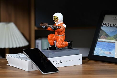 Astronaut Resin Pen Holder, Mobile Phone Stand, Device Stand, Desk Organizer Decorative Pen Holder (Orange&Golden) in Saudi Arabia
