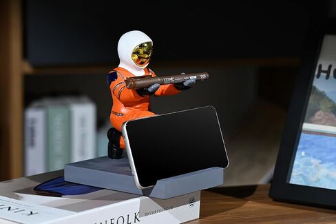 Astronaut Resin Pen Holder, Mobile Phone Stand, Device Stand, Desk Organizer Decorative Pen Holder (Orange&Golden) in Saudi Arabia