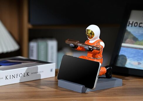 Astronaut Resin Pen Holder, Mobile Phone Stand, Device Stand, Desk Organizer Decorative Pen Holder (Orange&Golden) in Saudi Arabia
