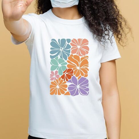 SUPERDANT 6pcs/Set PET Flowers Heat Transfer Stickers Butterfly Quotes Iron on Transfers Iron on Patches Stickers Washable Heat Transfer Paper for Clothing T-Shirt Jeans Backpacks DIY Applique in Saudi Arabia
