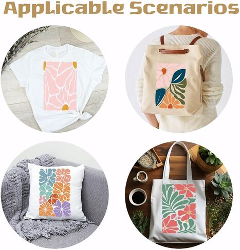 SUPERDANT 6pcs/Set PET Flowers Heat Transfer Stickers Butterfly Quotes Iron on Transfers Iron on Patches Stickers Washable Heat Transfer Paper for Clothing T-Shirt Jeans Backpacks DIY Applique in Saudi Arabia