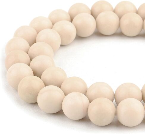 Natural Stone Beads Gemstone Beads for Jewelry Making - Crystal Beads for Bracelets, 6mm Beads Round Loose Beads(59-62pcs, 6mm, White Sand) in Saudi Arabia