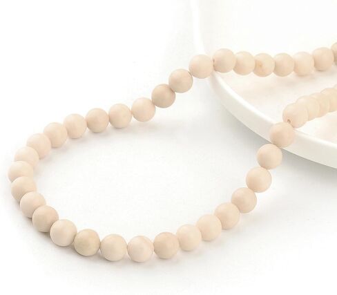 Natural Stone Beads Gemstone Beads for Jewelry Making - Crystal Beads for Bracelets, 6mm Beads Round Loose Beads(59-62pcs, 6mm, White Sand) in Saudi Arabia