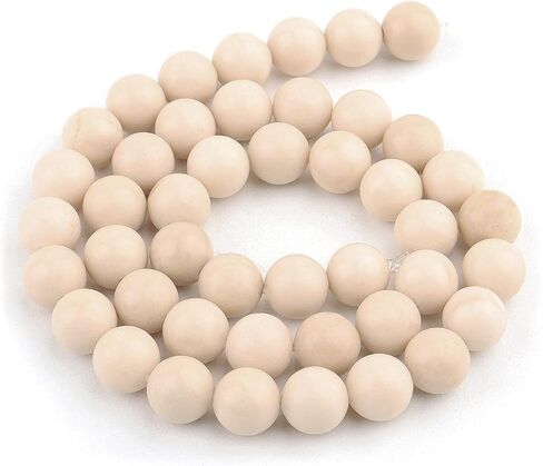 Natural Stone Beads Gemstone Beads for Jewelry Making - Crystal Beads for Bracelets, 6mm Beads Round Loose Beads(59-62pcs, 6mm, White Sand) in Saudi Arabia