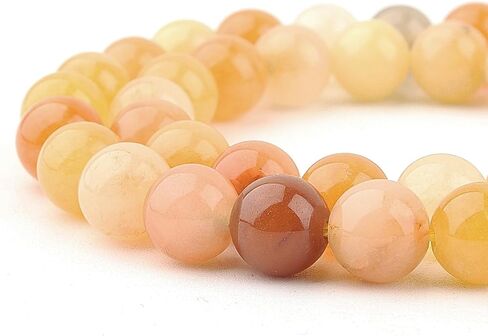 Natural Stone Beads Gemstone Beads for Jewelry Making - Crystal Beads for Bracelets, 6mm Beads Round Loose Beads(59-62pcs, 6mm, White Sand) in Saudi Arabia