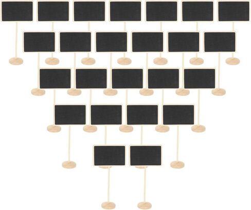 PATIKIL Mini Chalkboard Signs, 24Pcs Small Chalkboard with Easel Stand Wooden Rectangle for Food Labels Party Weddings Message Board Signs Event Decorations, Black (6.7"x3.1") in Saudi Arabia