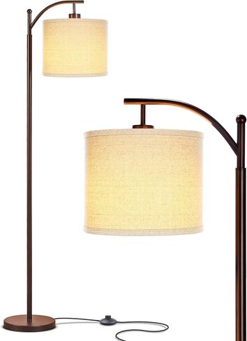 Brightech Montage Modern Floor Lamp - ظل قوس طويل لغرفة المعيشة والمكتب وغرفة النوم - في منتصف القرن البرونز in Saudi Arabia