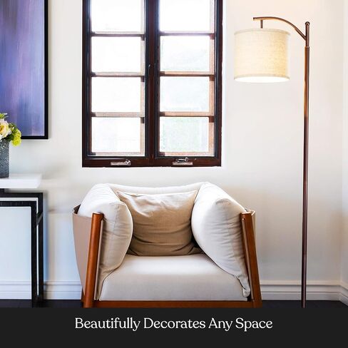 Brightech Montage Modern Floor Lamp - ظل قوس طويل لغرفة المعيشة والمكتب وغرفة النوم - في منتصف القرن البرونز in Saudi Arabia