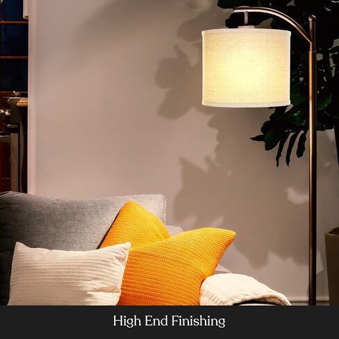 Brightech Montage Modern Floor Lamp - ظل قوس طويل لغرفة المعيشة والمكتب وغرفة النوم - في منتصف القرن البرونز in Saudi Arabia