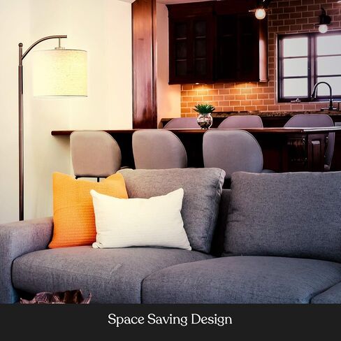 Brightech Montage Modern Floor Lamp - ظل قوس طويل لغرفة المعيشة والمكتب وغرفة النوم - في منتصف القرن البرونز in Saudi Arabia