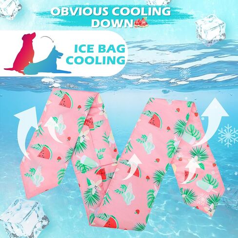 EXPAWLORER Dog Cooling Bandana - Summer Dog Bandanas with Ice Bag & Thermal Insulation Layer, Reusable Freezing Gel Cooling Pet Scarf for Hot Days, Neck Cooler for All Breeds (Blue Green, L) in Kuwait